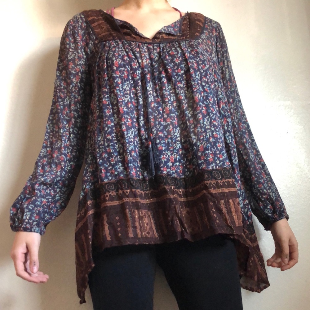 Free People BoHo Long sleeve Blouse
